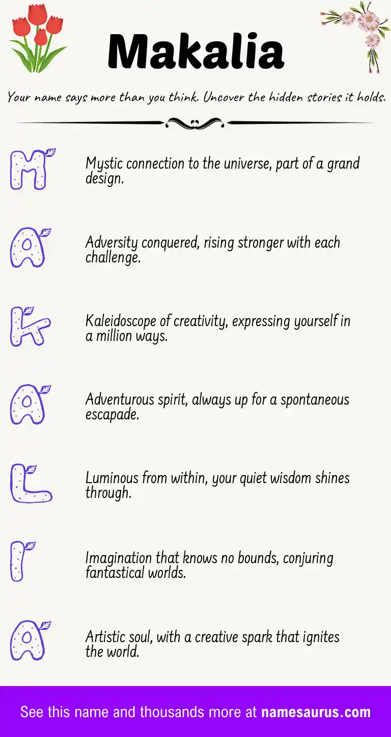 Acrostic poem about Makalia.
