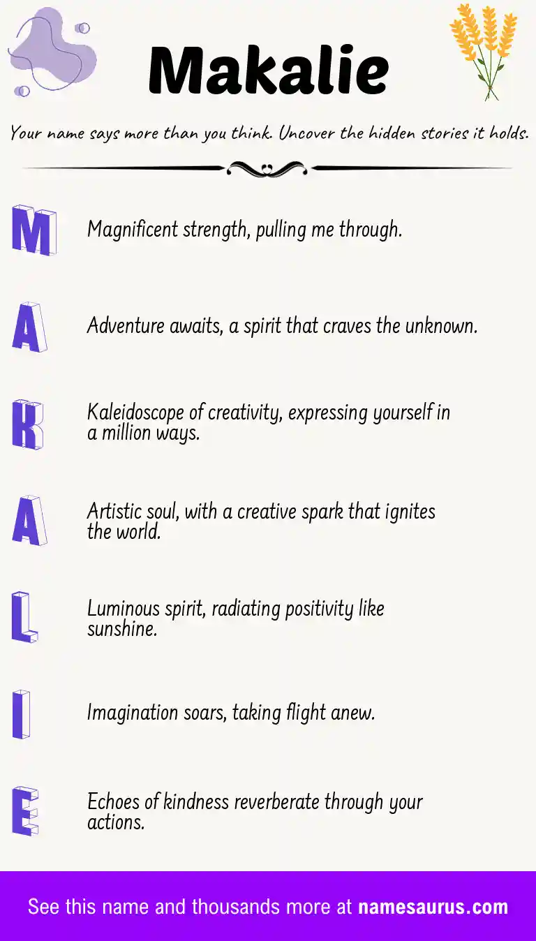 Acrostic poem about Makalie.