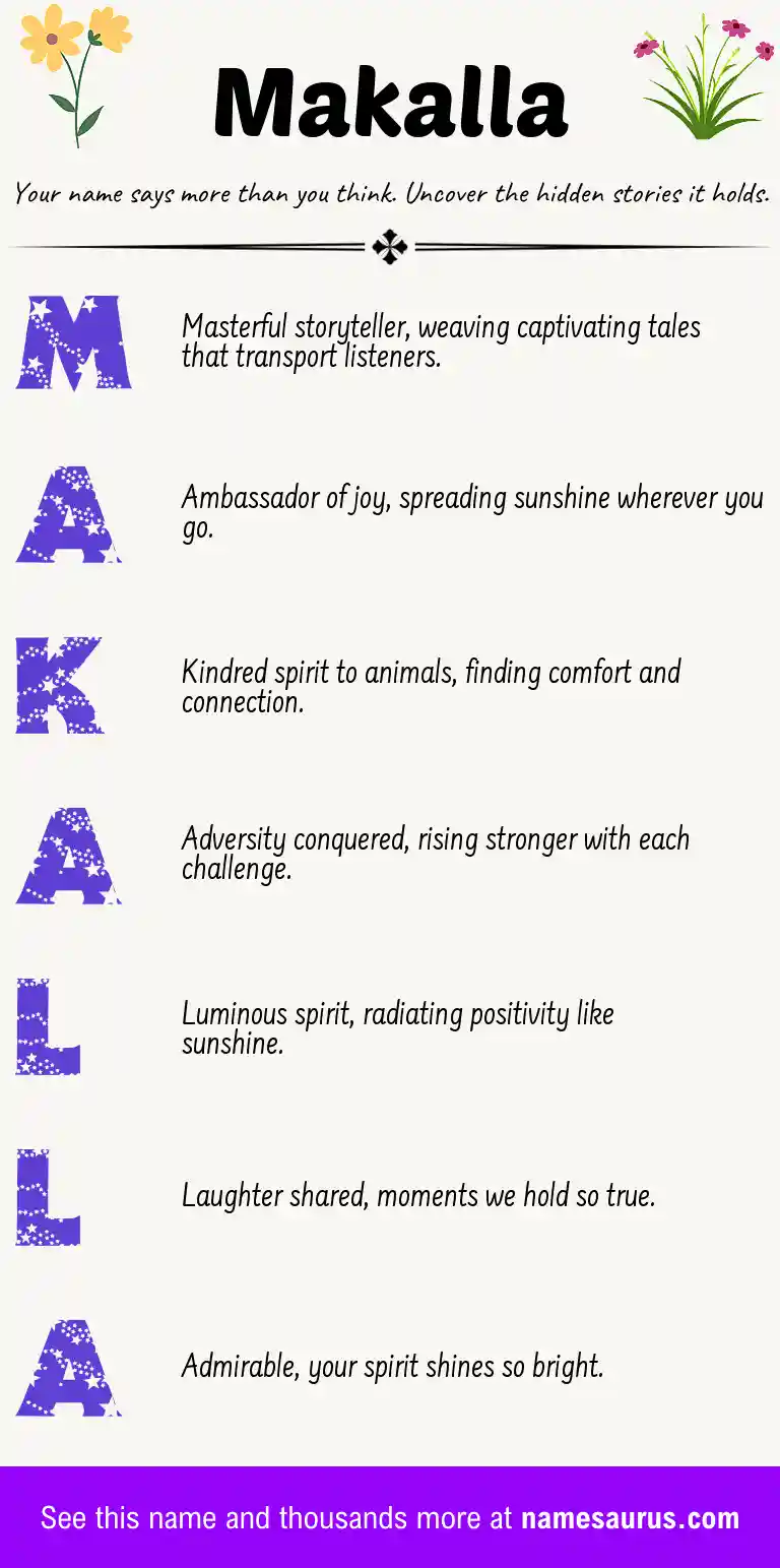 Acrostic poem about Makalla.
