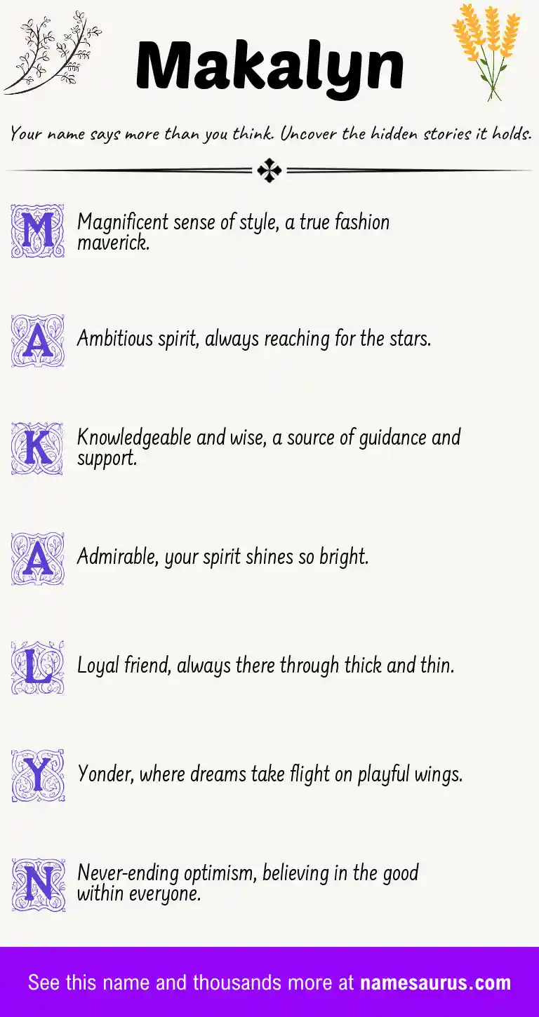 Acrostic poem about Makalyn.