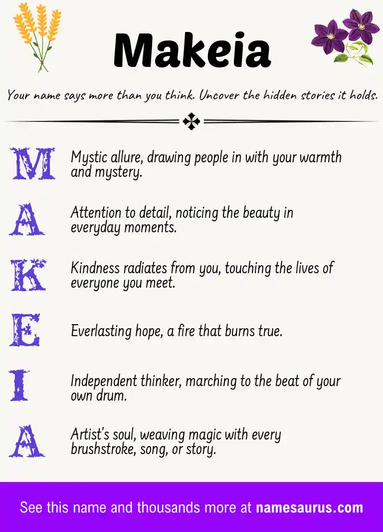 Acrostic poem about Makeia.