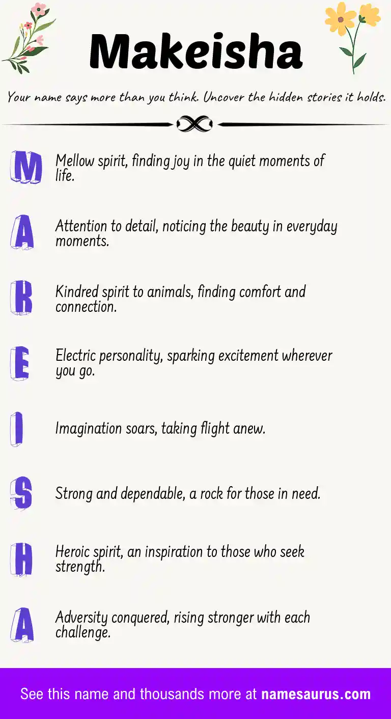 Acrostic poem about Makeisha.
