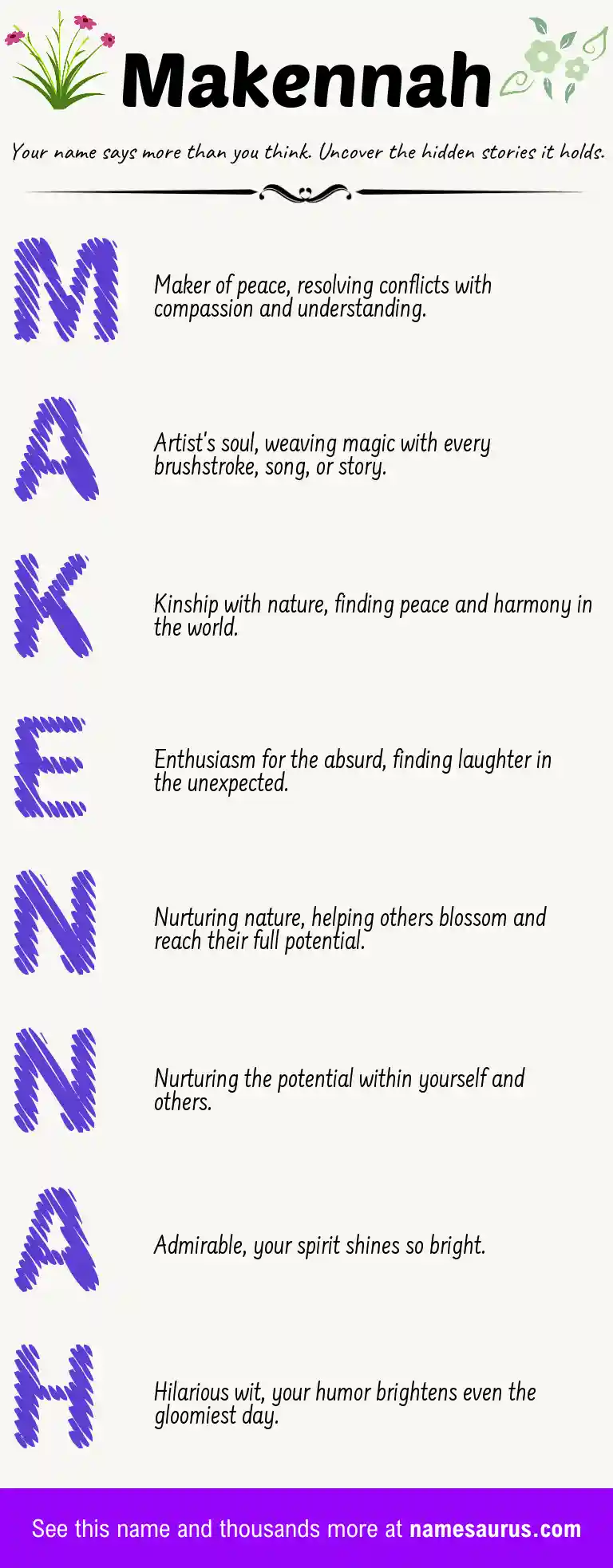 Acrostic poem about Makennah.