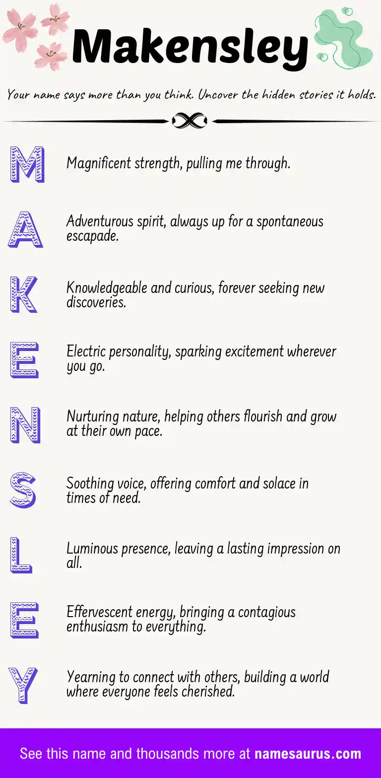 Acrostic poem about Makensley.