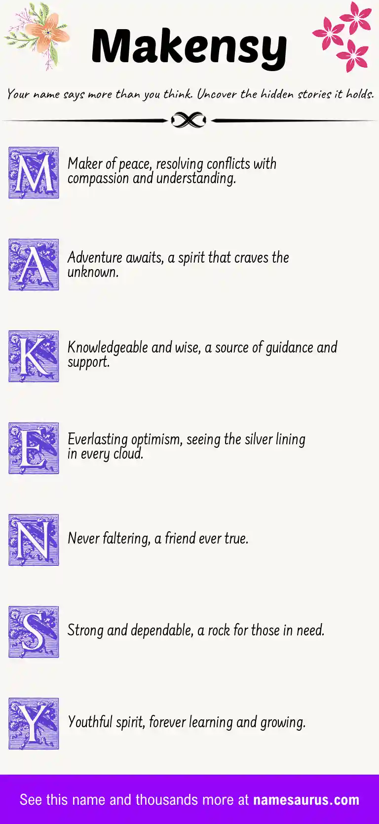 Acrostic poem about Makensy.