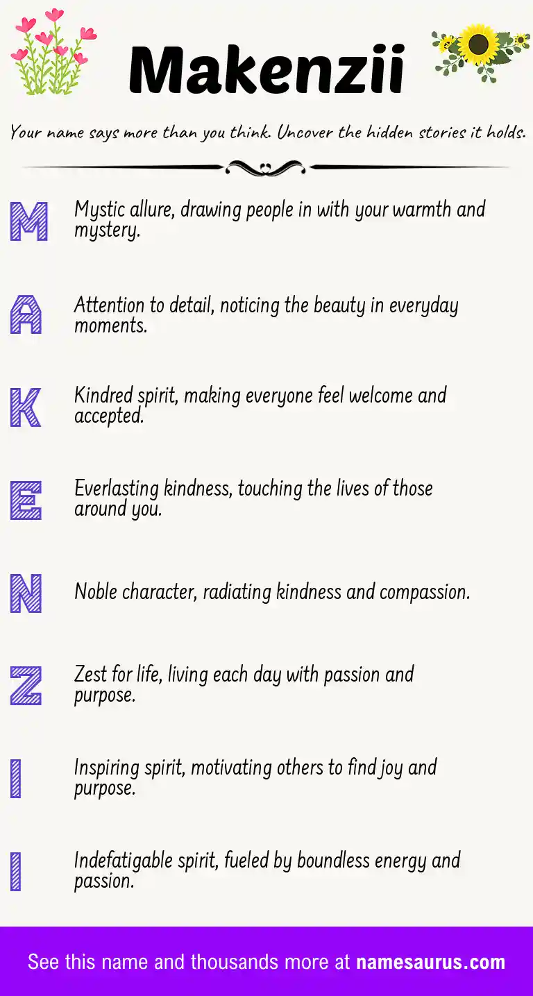 Acrostic poem about Makenzii.