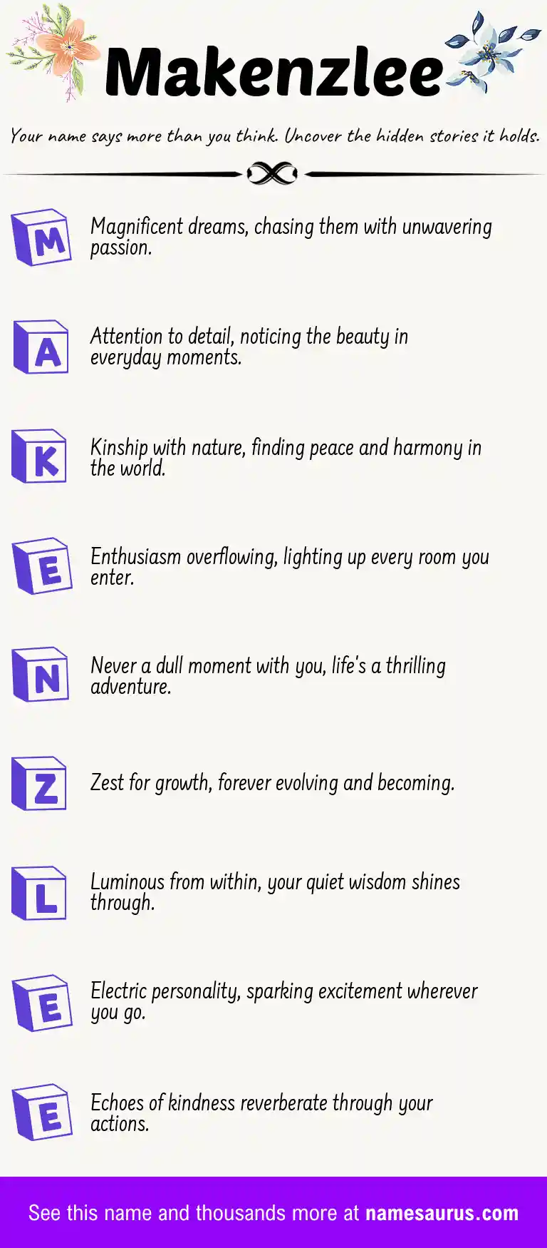 Acrostic poem about Makenzlee.
