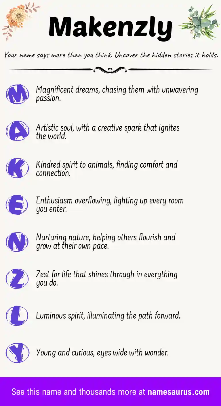 Acrostic poem about Makenzly.