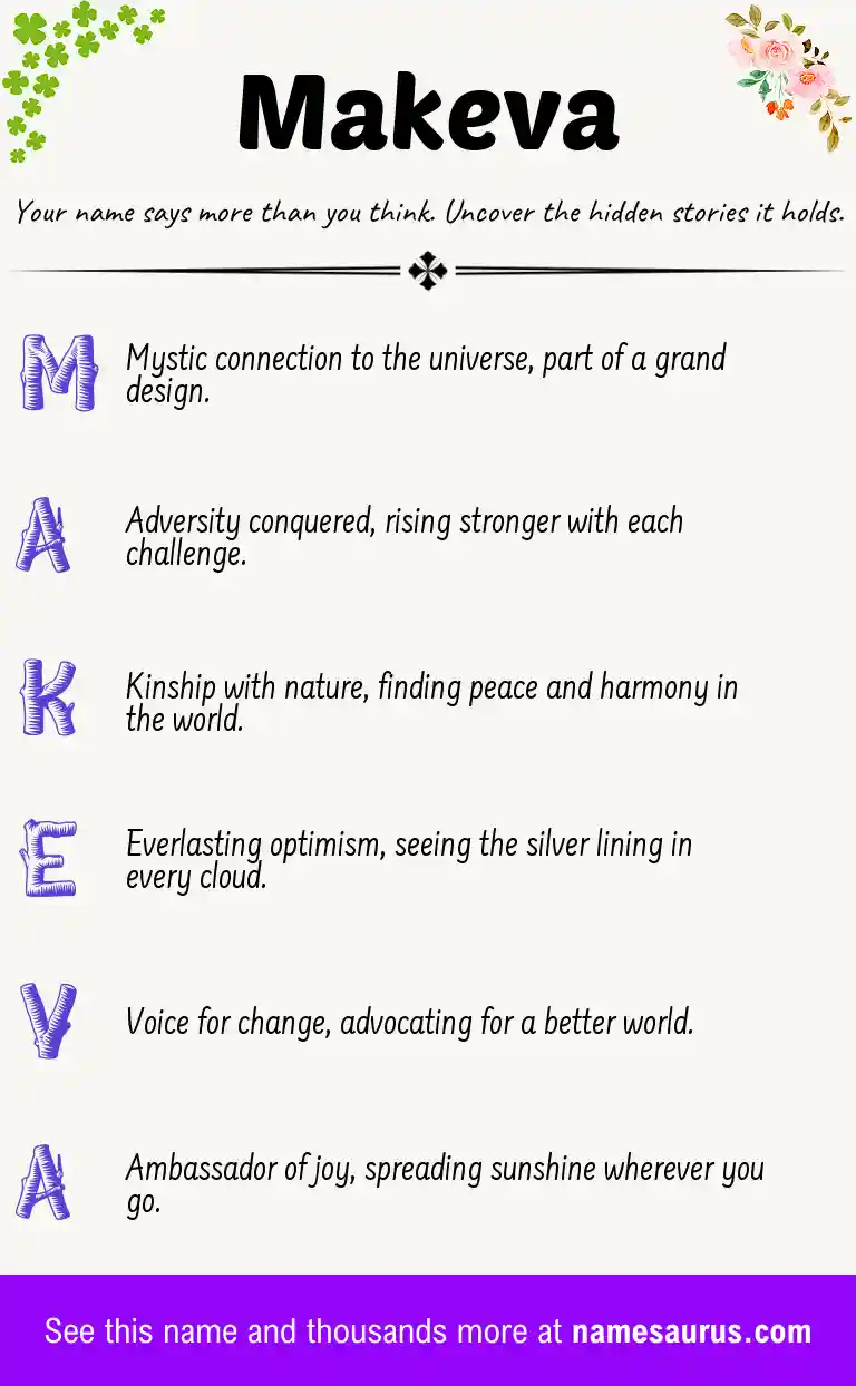 Acrostic poem about Makeva.