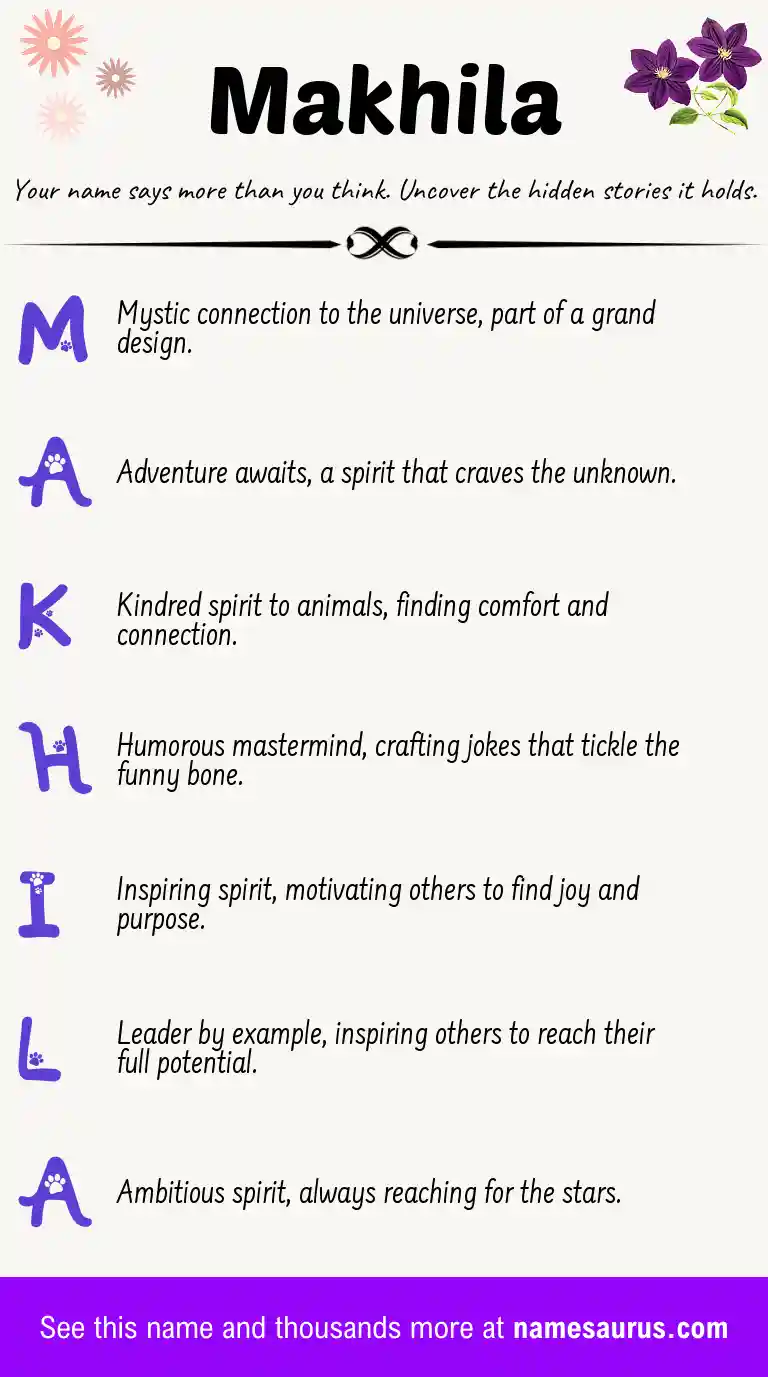 Acrostic poem about Makhila.