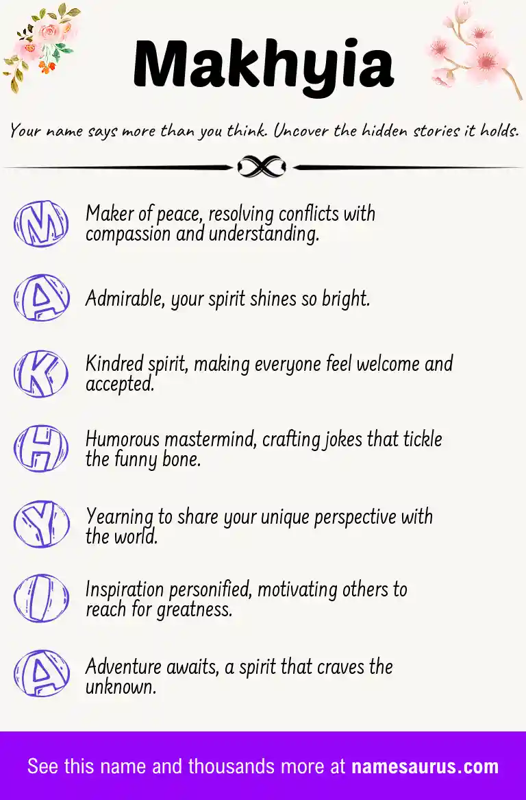 Acrostic poem about Makhyia.
