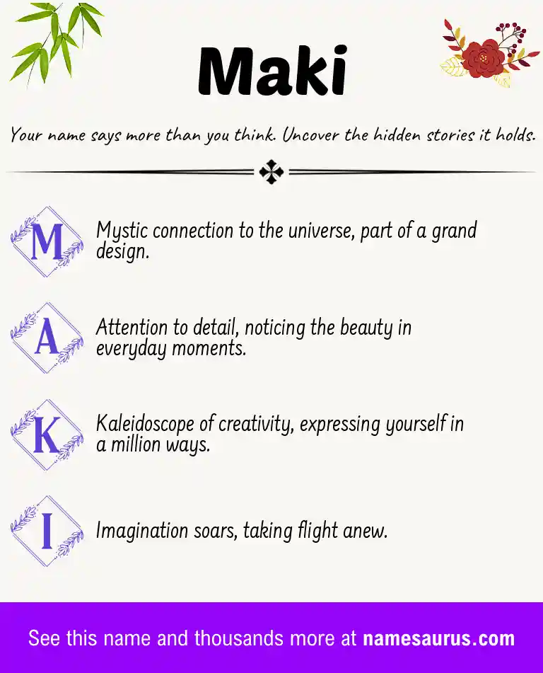 Acrostic poem about Maki.