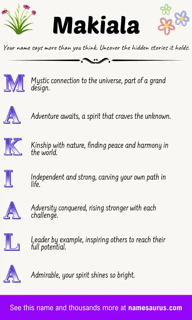Acrostic poem about Makiala.