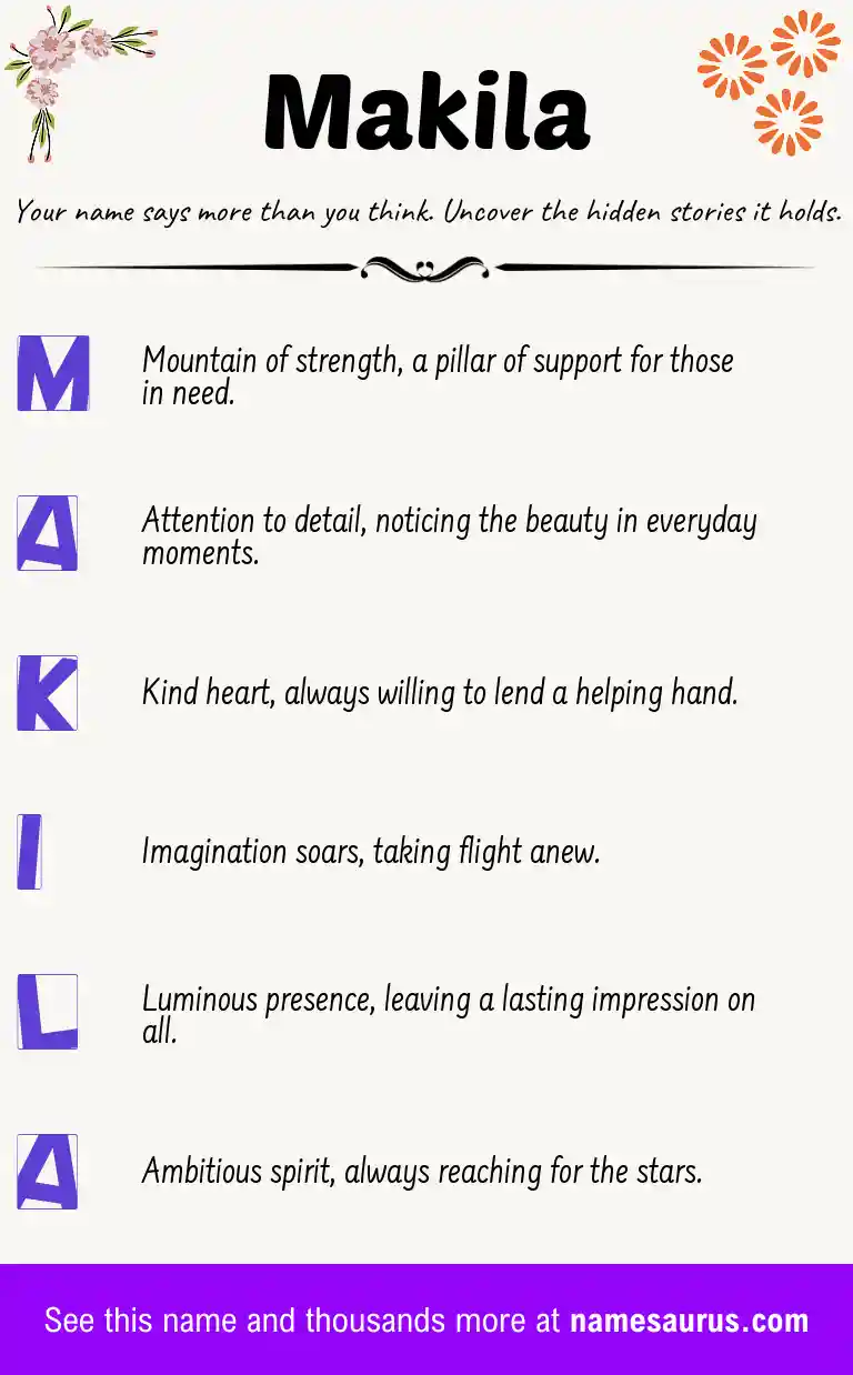 Acrostic poem about Makila.