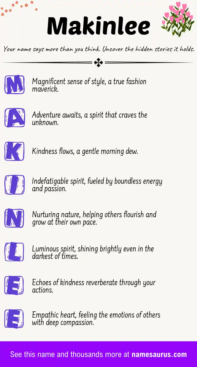 Acrostic poem about Makinlee.