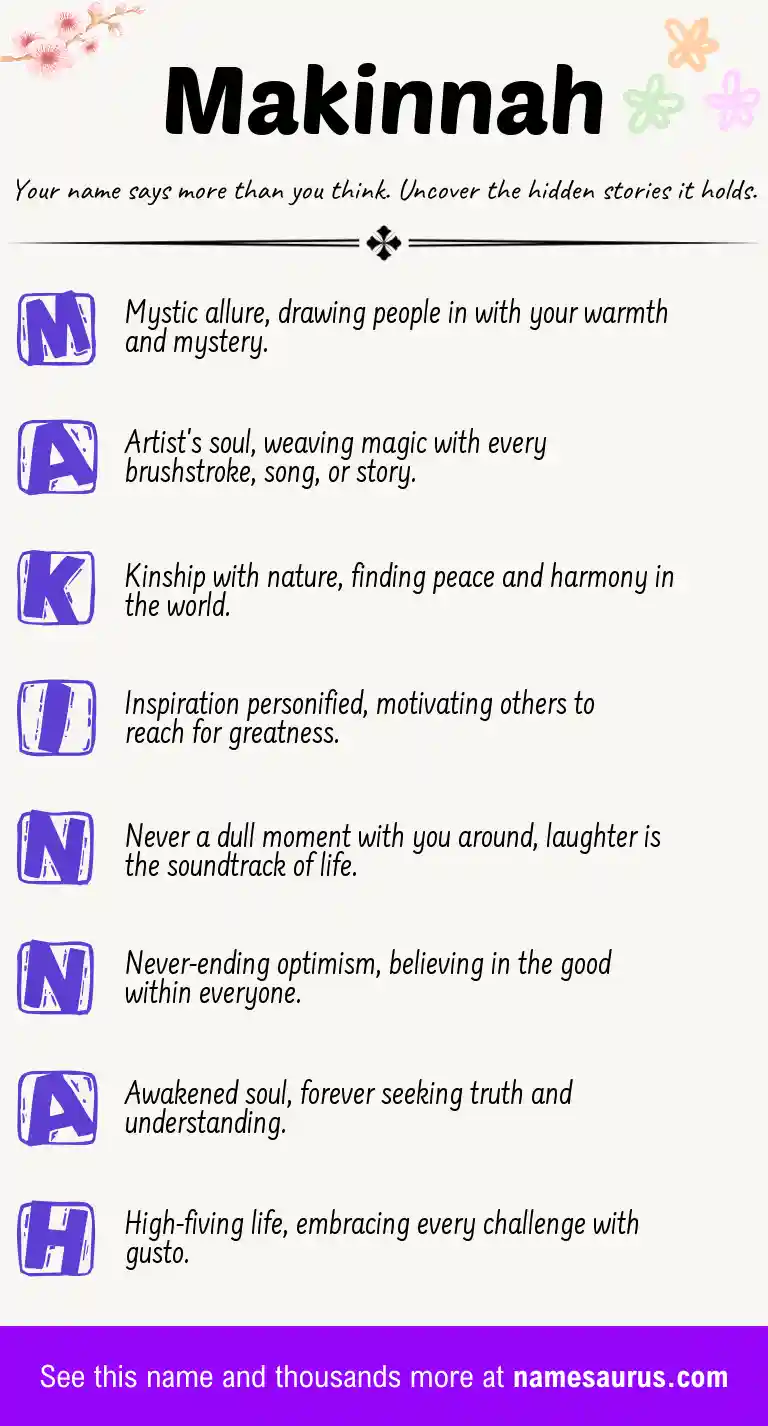 Acrostic poem about Makinnah.