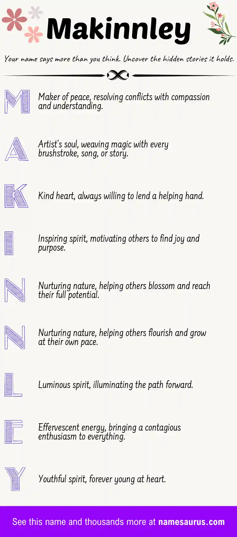 Acrostic poem about Makinnley.