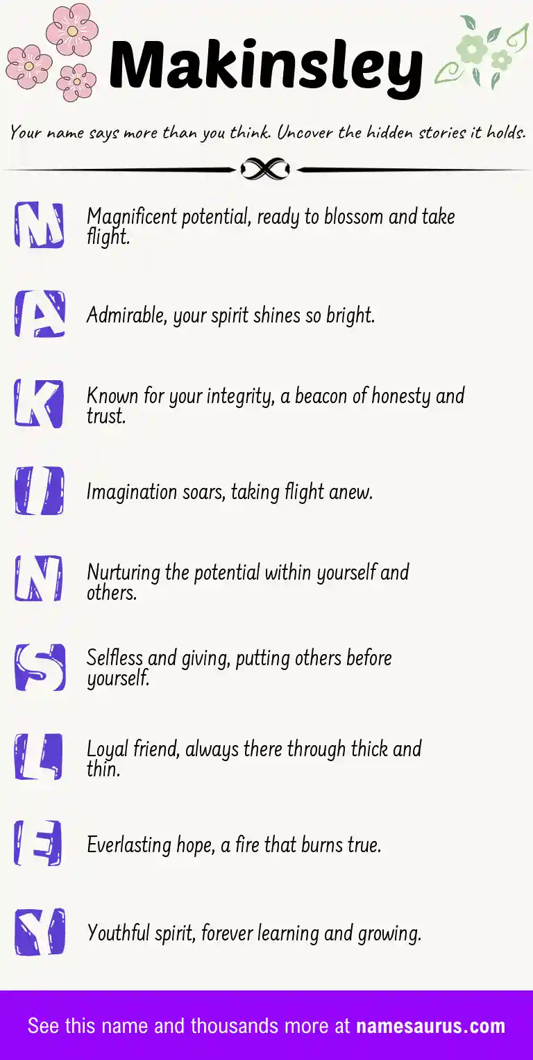 Acrostic poem about Makinsley.