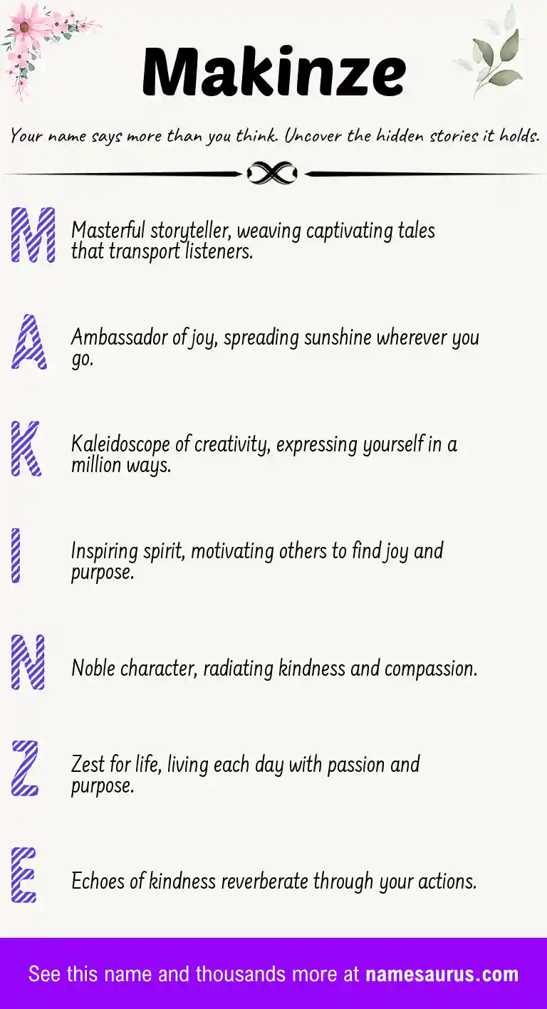 Acrostic poem about Makinze.