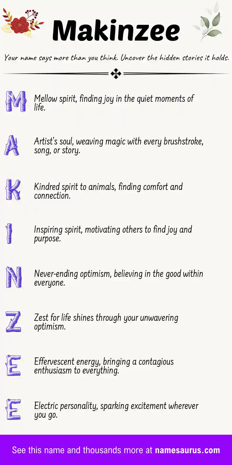 Acrostic poem about Makinzee.