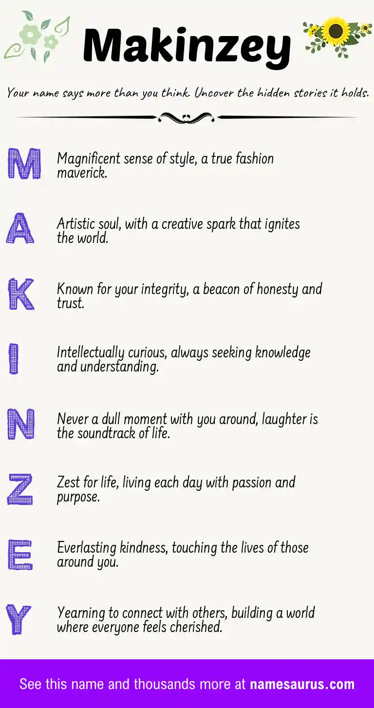 Acrostic poem about Makinzey.
