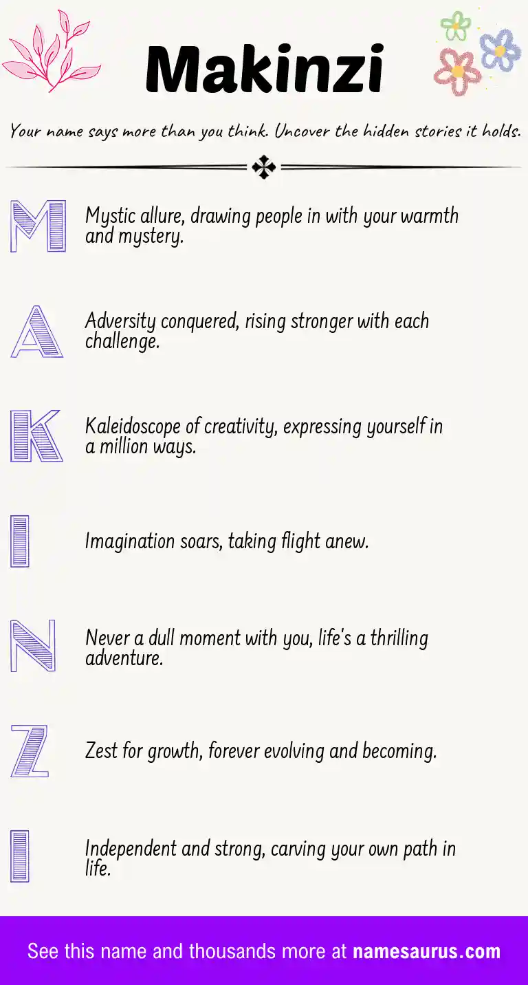 Acrostic poem about Makinzi.
