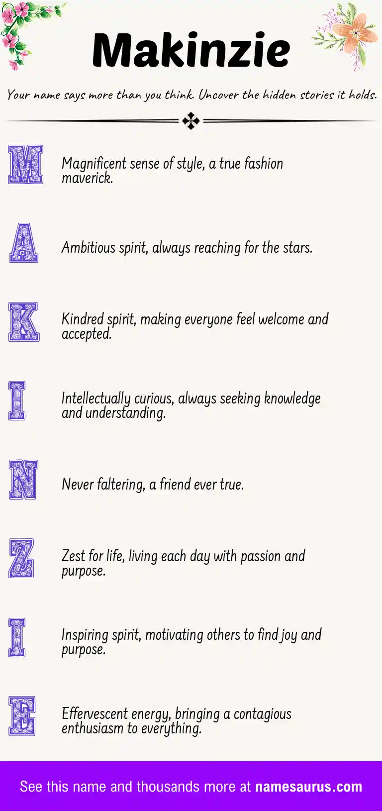 Acrostic poem about Makinzie.