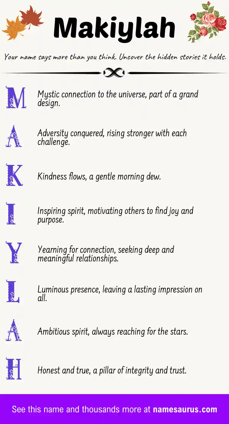 Acrostic poem about Makiylah.