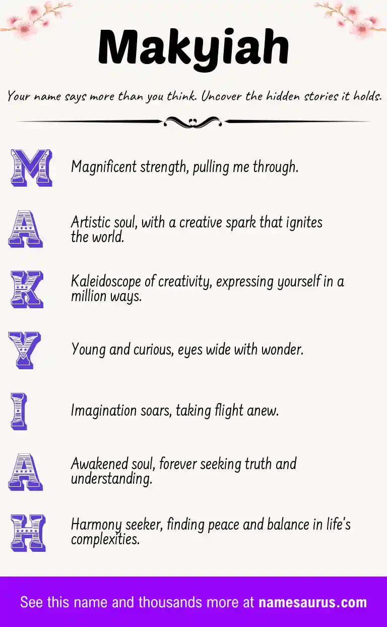 Acrostic poem about Makyiah.
