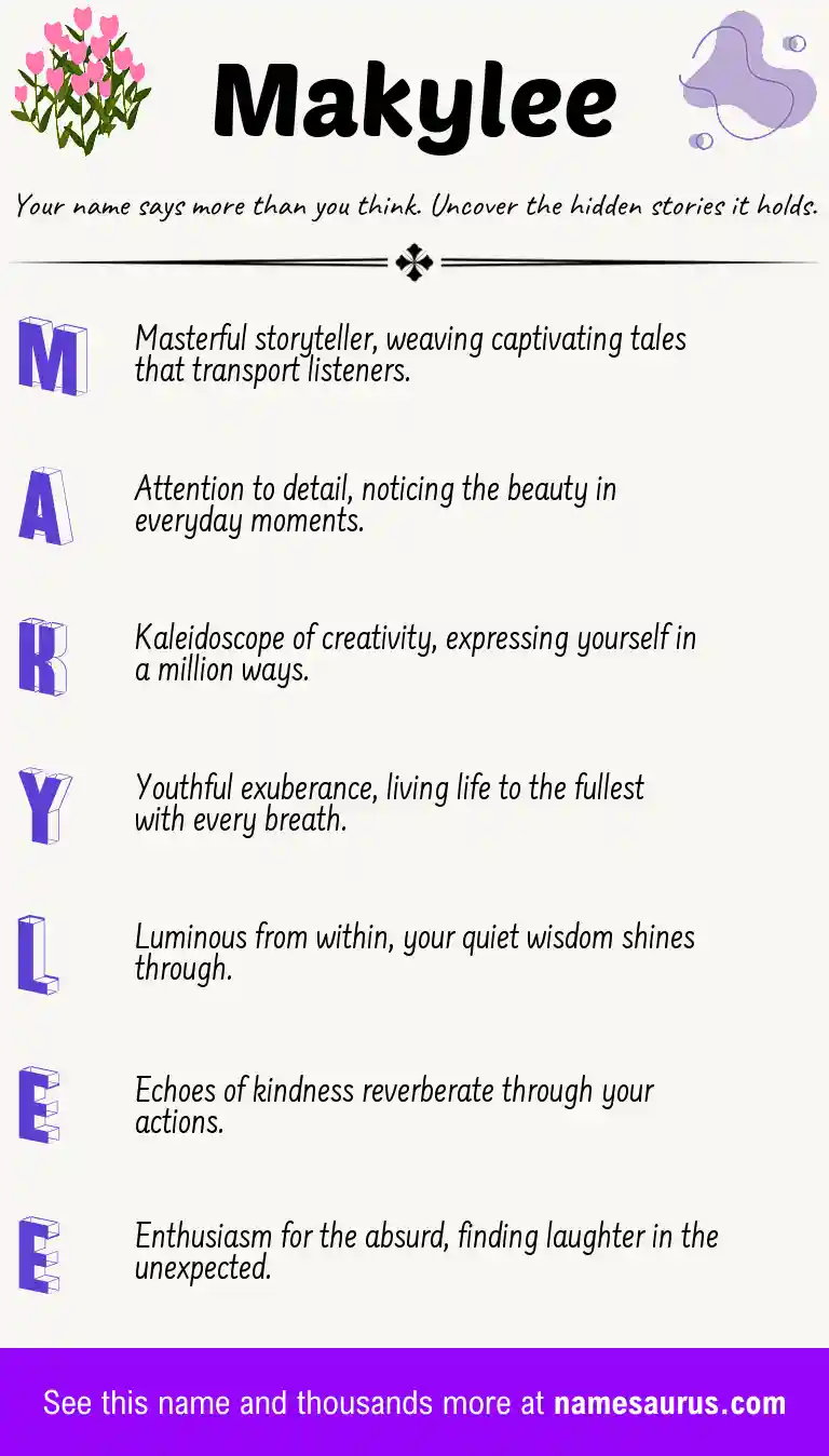 Acrostic poem about Makylee.