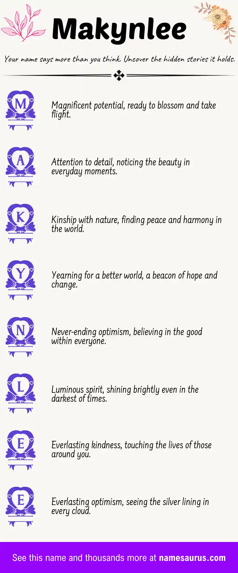 Acrostic poem about Makynlee.
