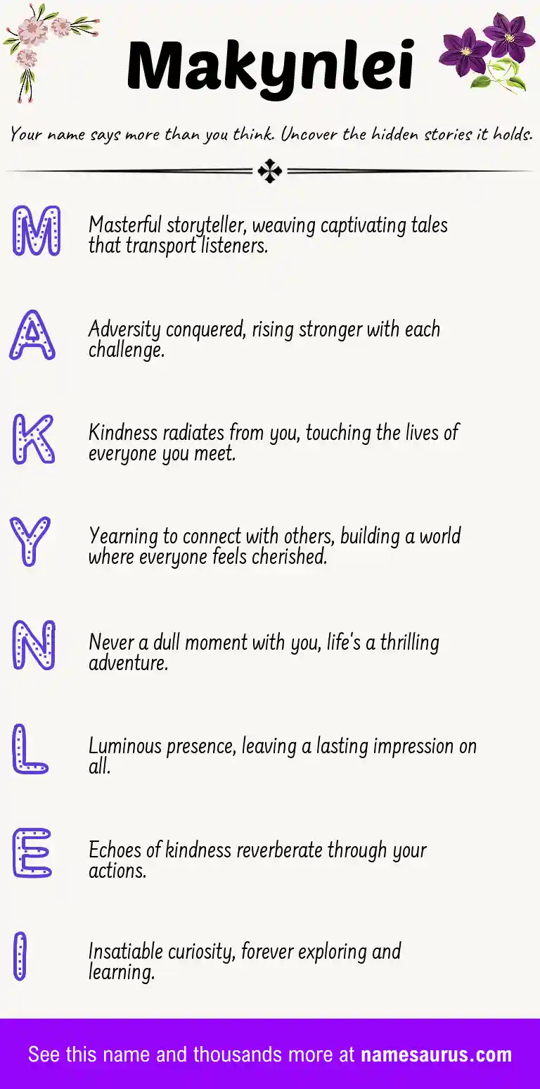Acrostic poem about Makynlei.