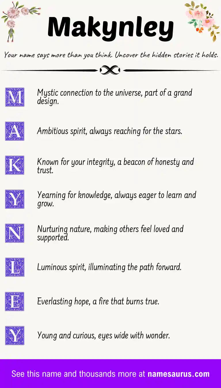 Acrostic poem about Makynley.