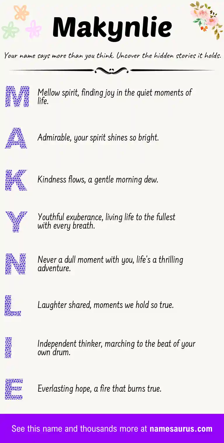 Acrostic poem about Makynlie.