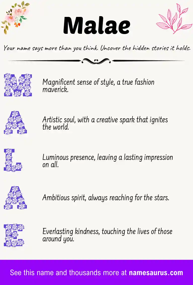 Acrostic poem about Malae.