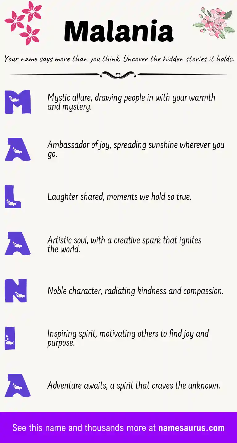Acrostic poem about Malania.
