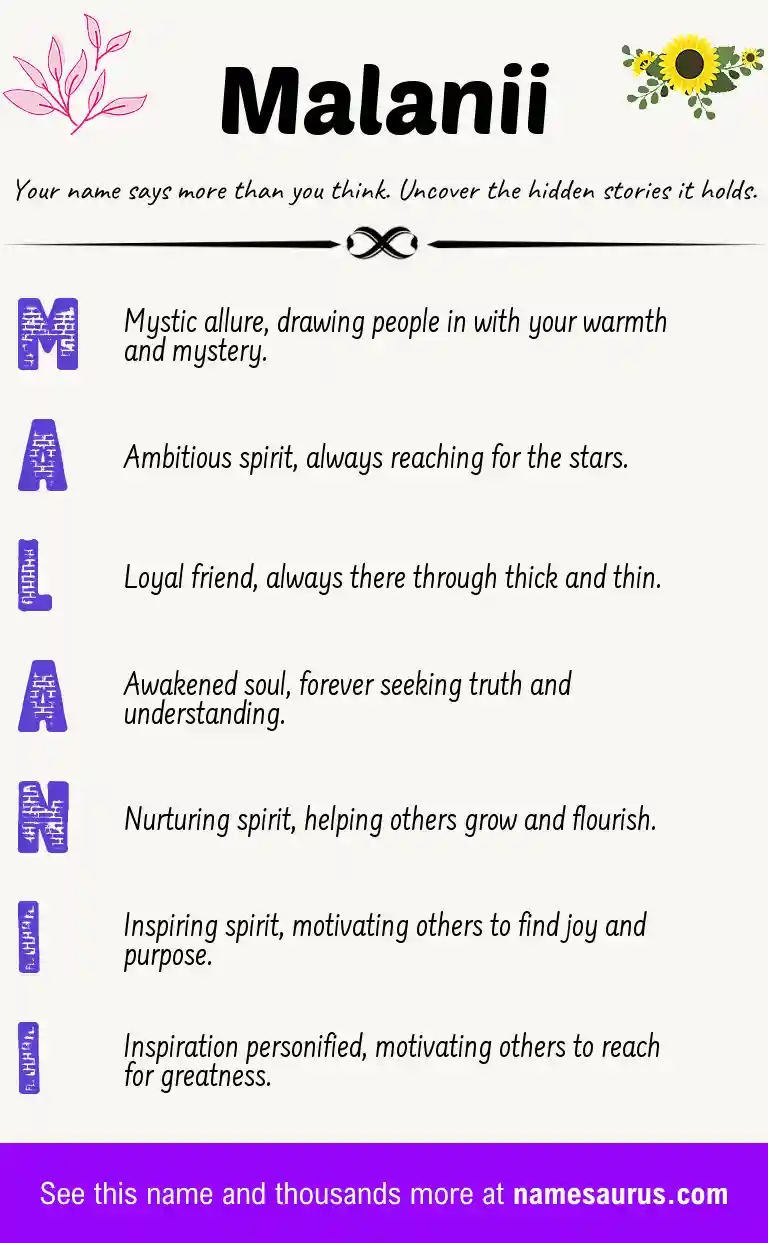 Acrostic poem about Malanii.