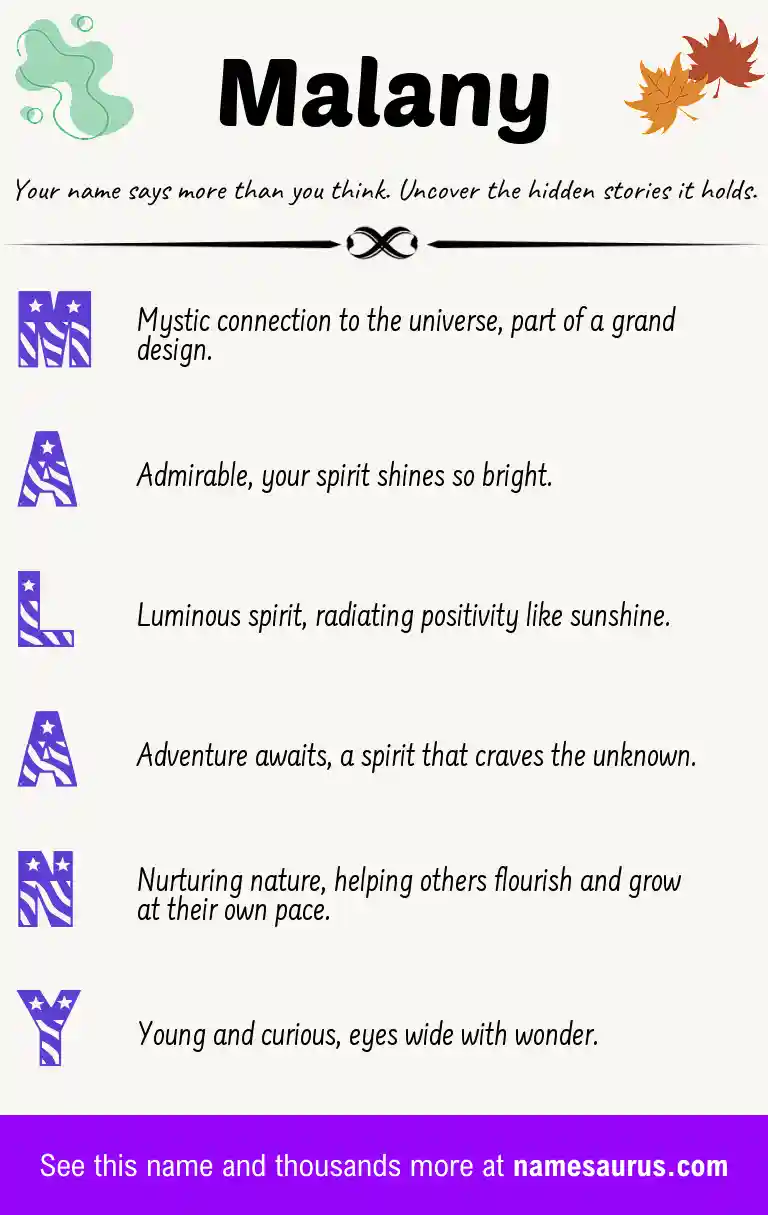 Acrostic poem about Malany.