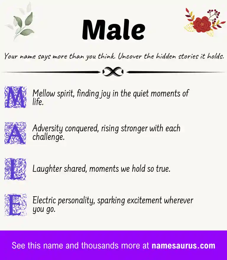 Acrostic poem about Male.