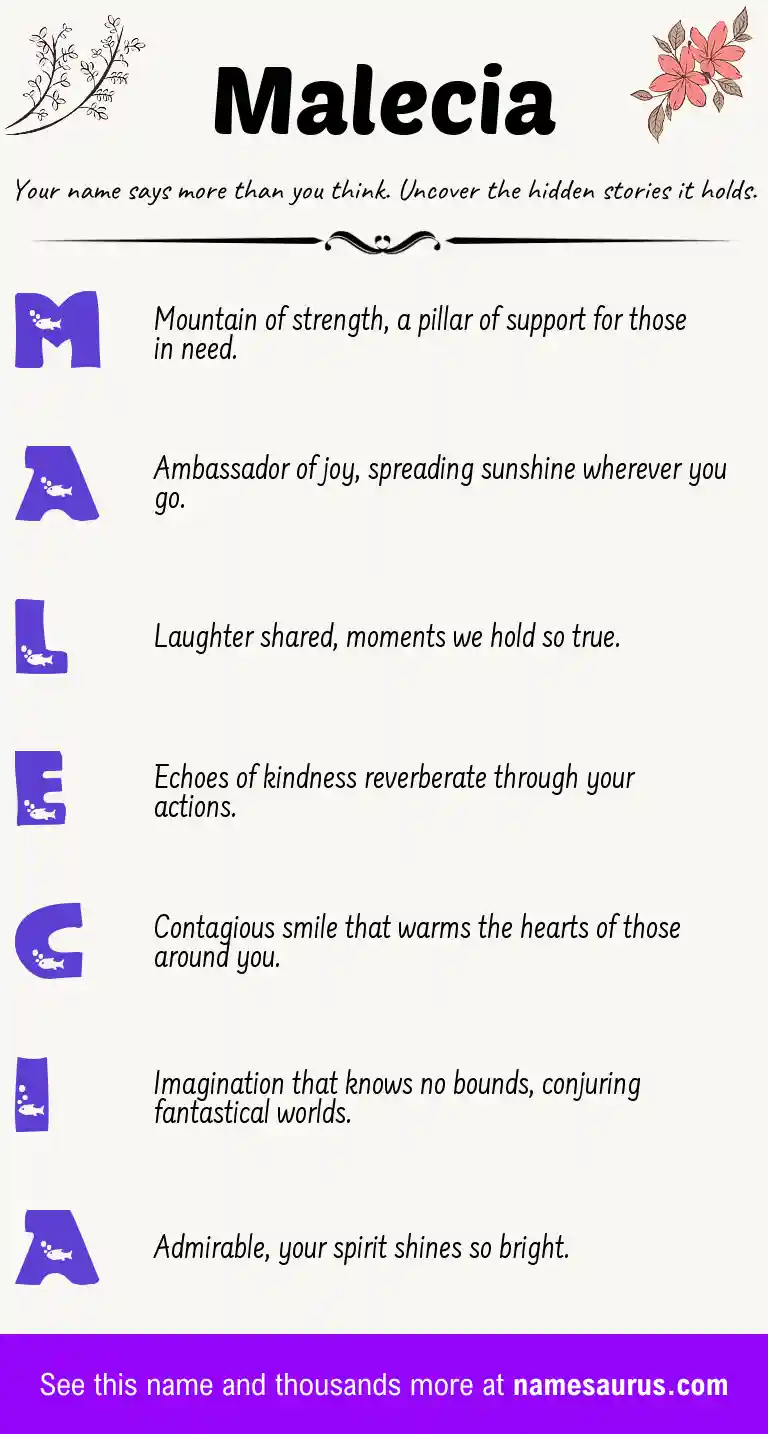 Acrostic poem about Malecia.