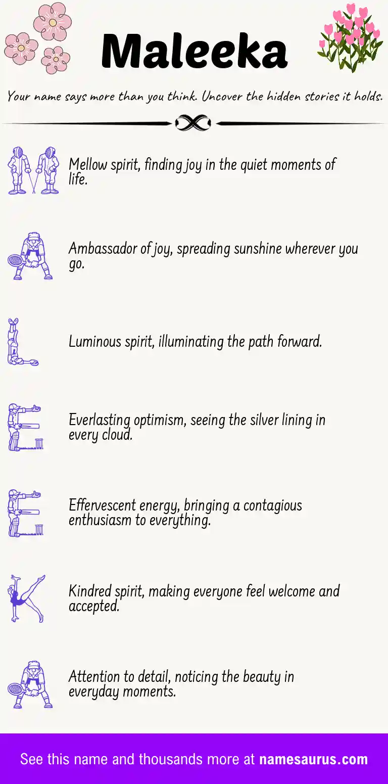 Acrostic poem about Maleeka.
