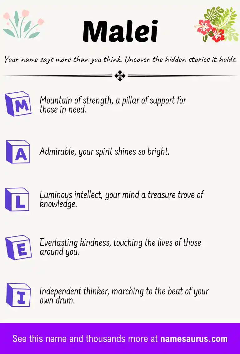 Acrostic poem about Malei.
