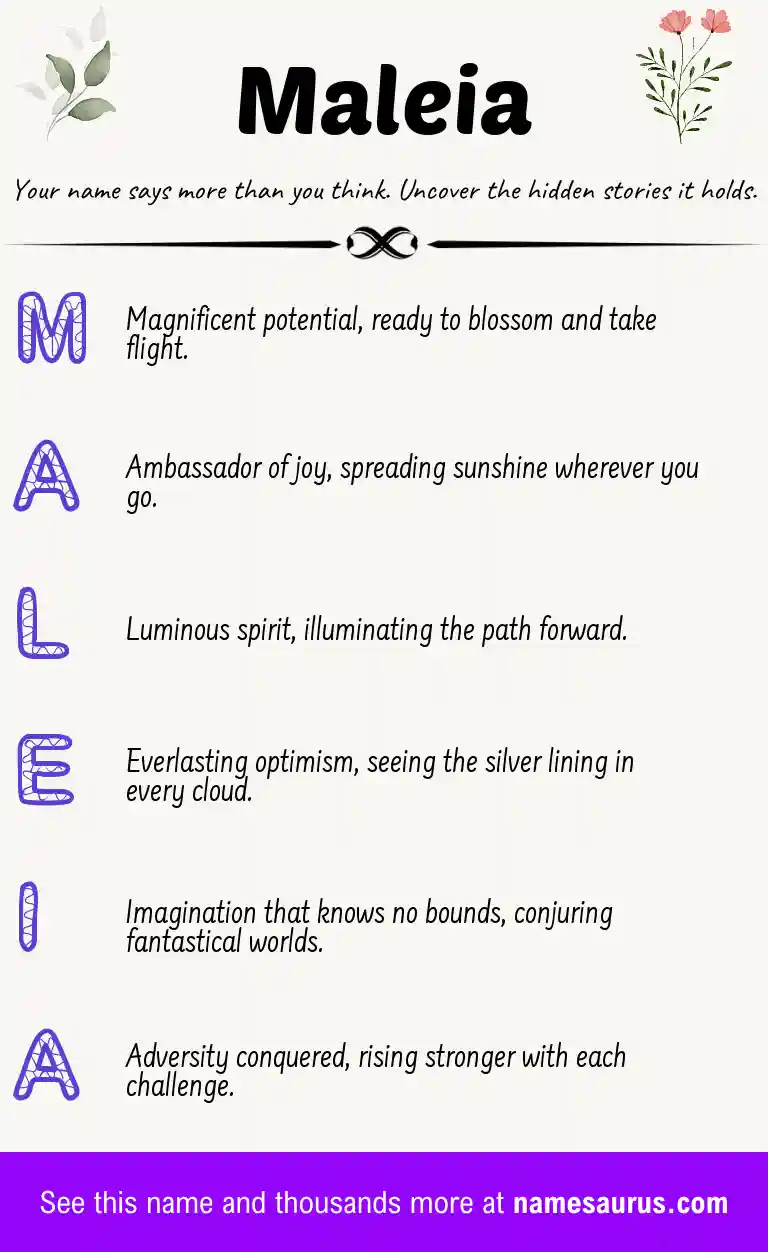 Acrostic poem about Maleia.
