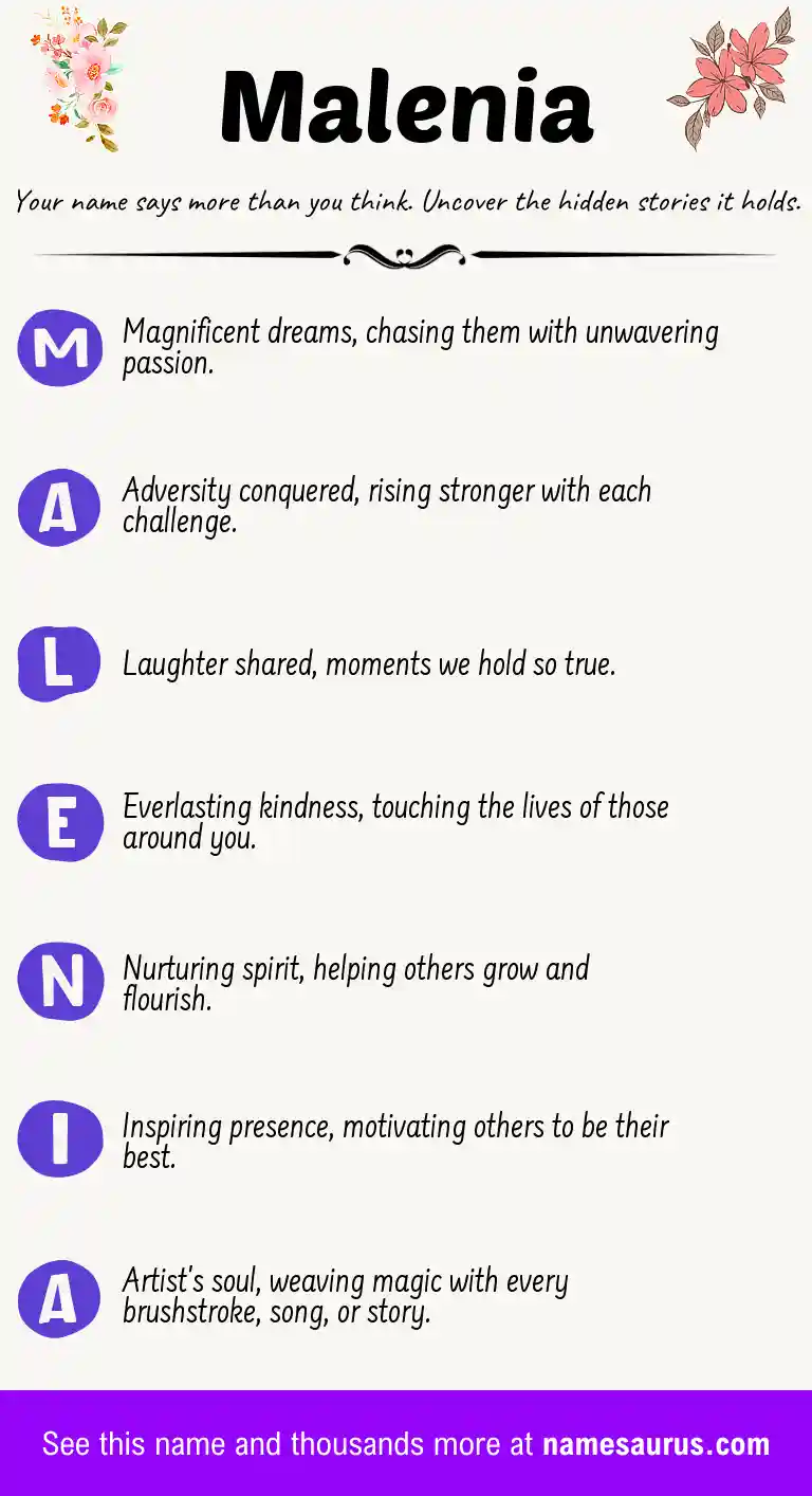 Acrostic poem about Malenia.