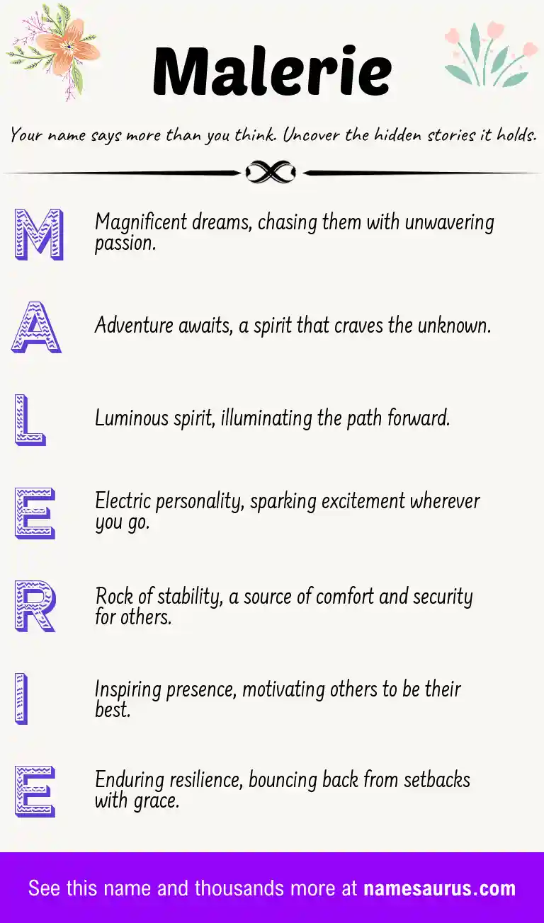 Acrostic poem about Malerie.