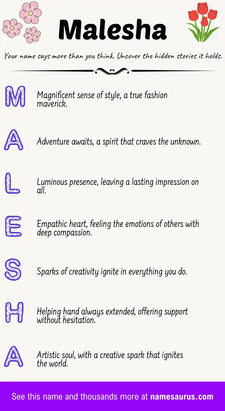 Acrostic poem about Malesha.