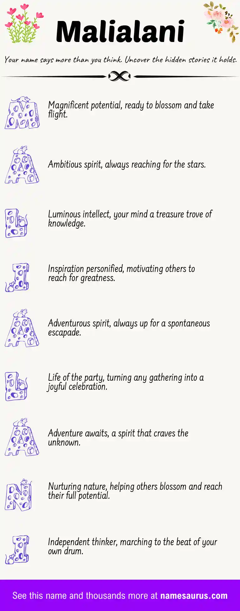 Acrostic poem about Malialani.
