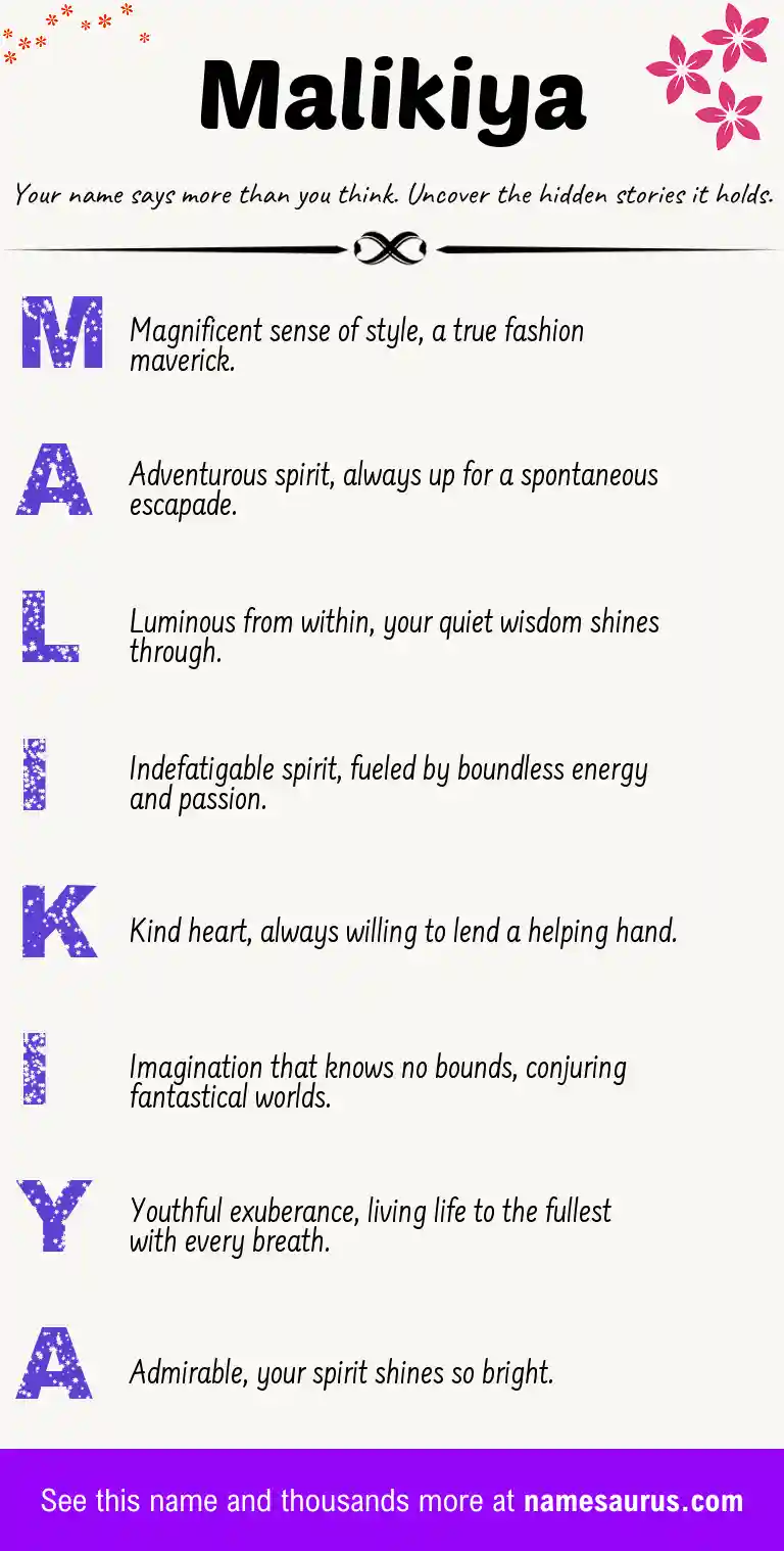 Acrostic poem about Malikiya.
