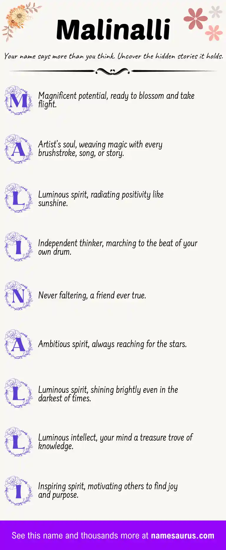 Acrostic poem about Malinalli.
