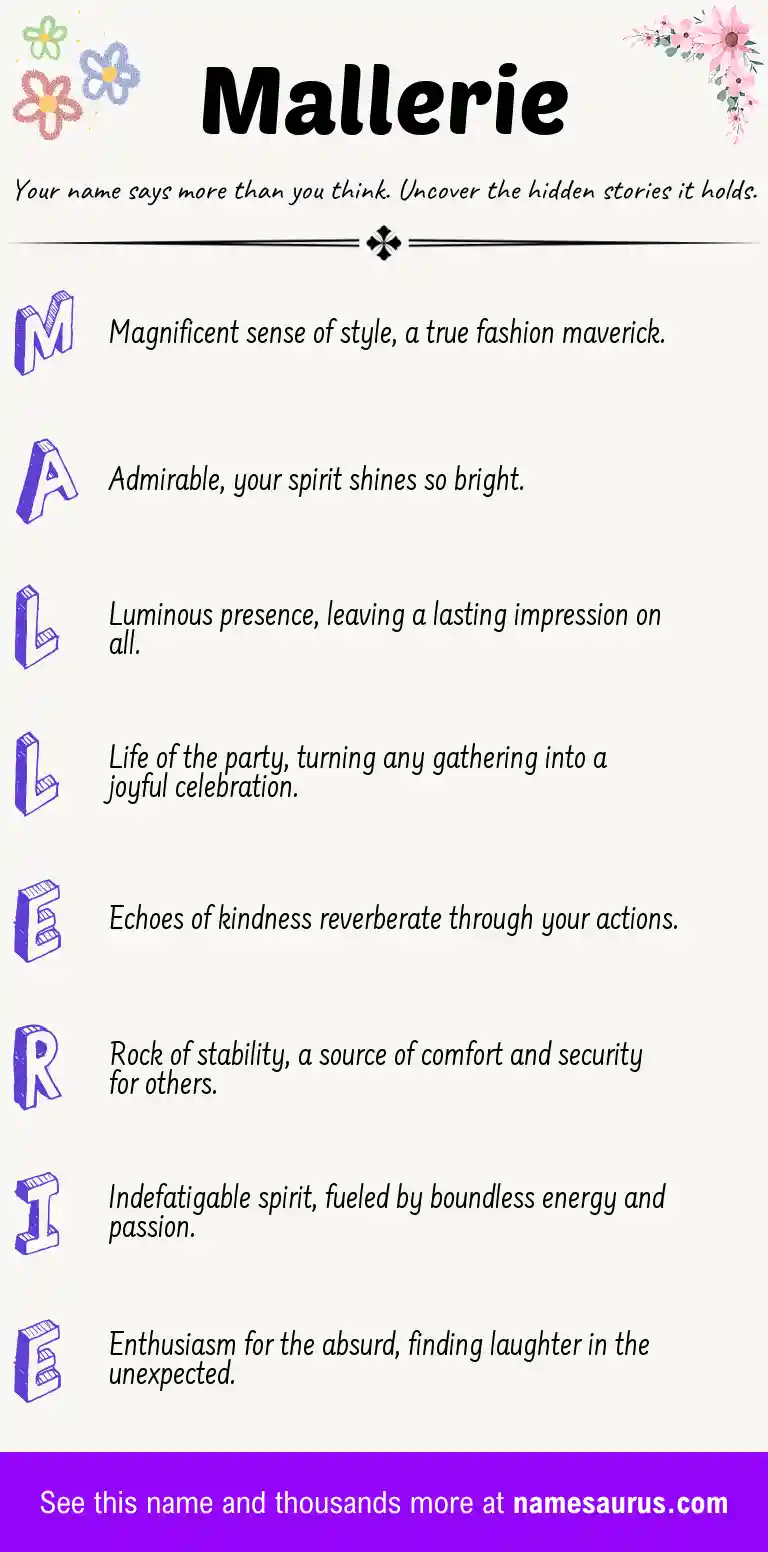 Acrostic poem about Mallerie.